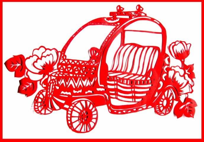 車(chē)型剪紙（米奇兩座代步車(chē)）