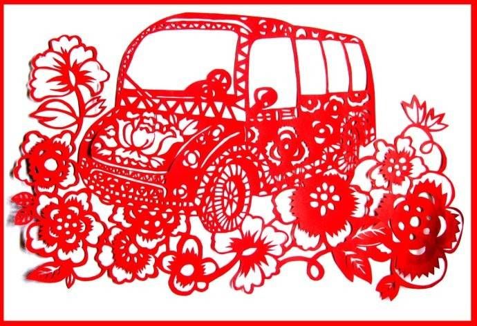 車(chē)型剪紙（益高電動(dòng)封閉公交車(chē)）