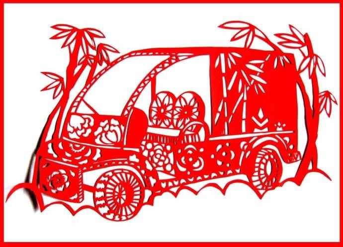 車(chē)型剪紙（益高垃圾環(huán)衛(wèi)車(chē)）
